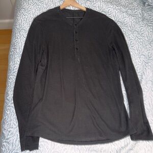 Men’s Lululemon Black Long Sleeve Henley Shirt